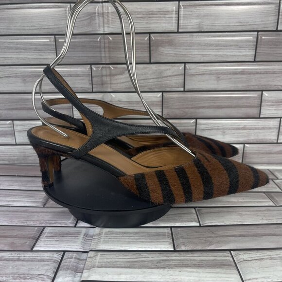 APT ATELIER Women's Riano Animal-Print Asymmetrical Slingback Pumps Size 10-NEW - Picture 1 of 9